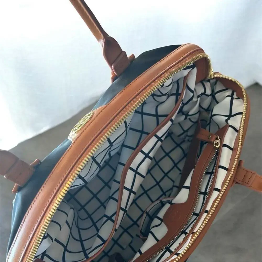JEMMA Jackie 56 Travel Bag Navy Nylon Leather Trim Weekender Duffel